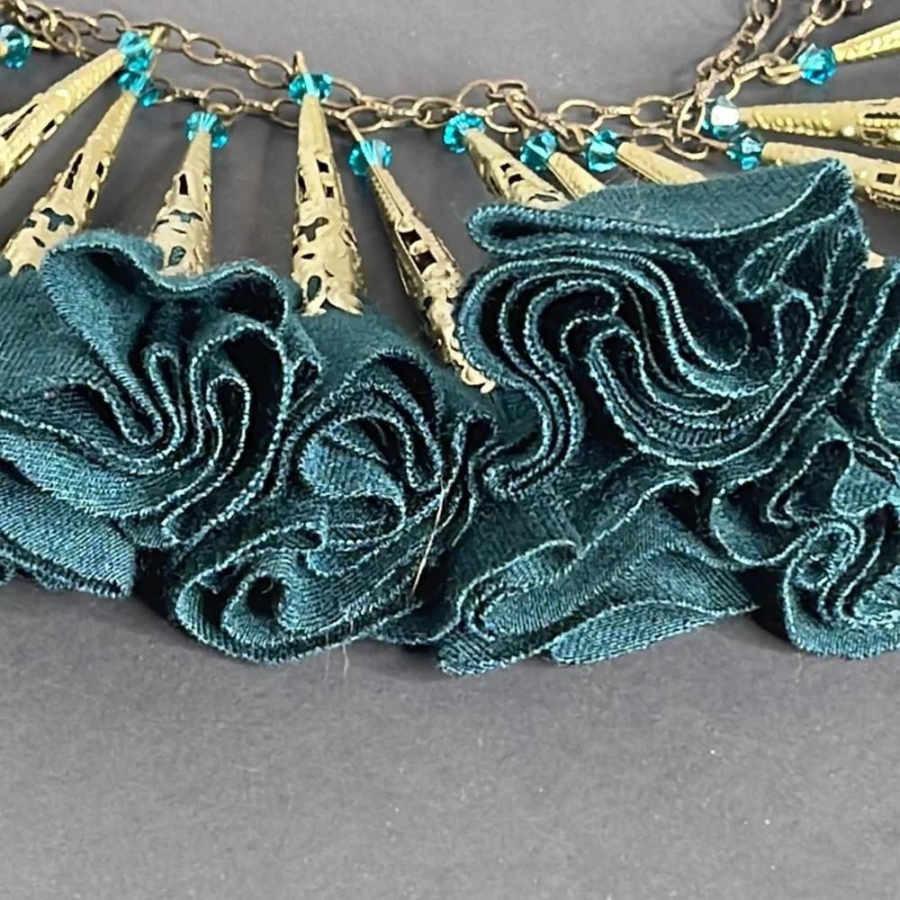 Vintage Fabric Pendant Necklace